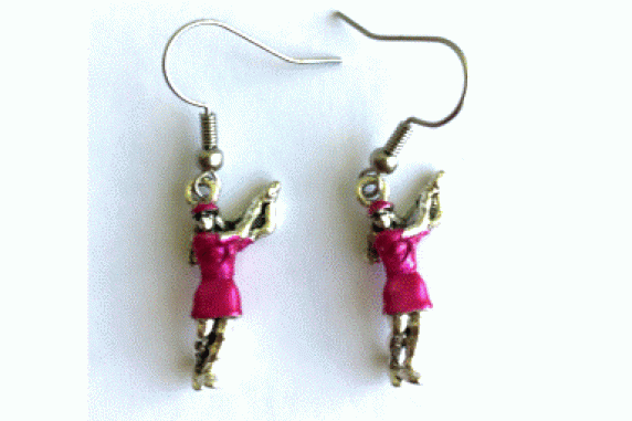 Pink Lady Golfer Earrings