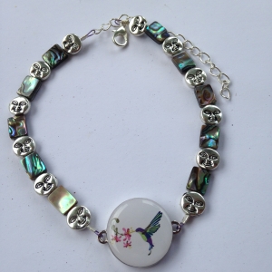 Abalone and Sunshine Ball Marker  Ankle Bracelet by One Putt Designs