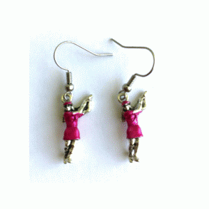 Pink Lady Golfer Earrings